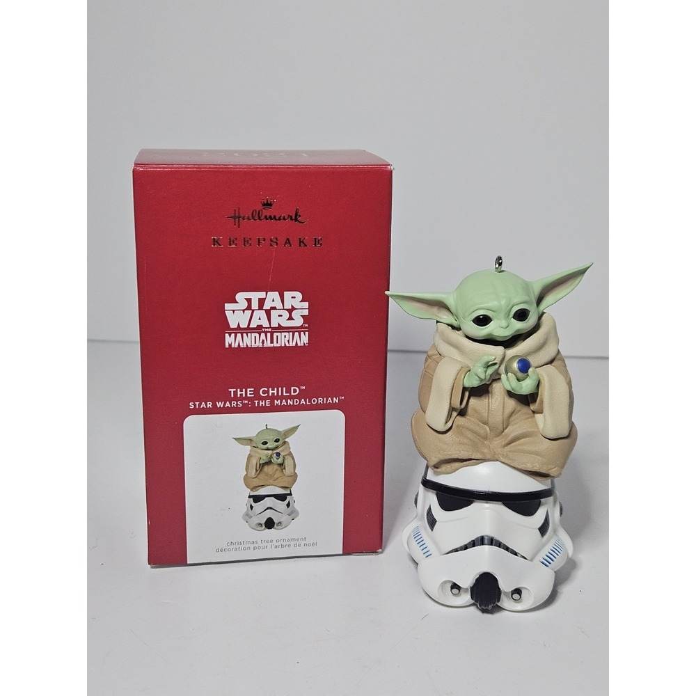 Hallmark 2021 Star Wars Grogu Stormtrooper Helmet Keepsake Ornament NIB